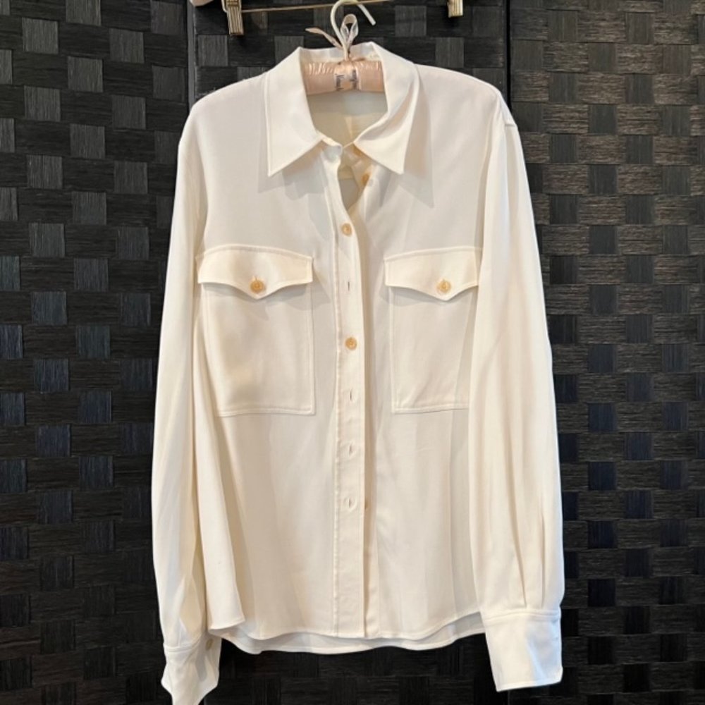 Joseph Ltd. Cream Button Down Blouse - image 1